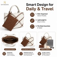 Sac fourre-tout en nylon tissé fait main Shineera 3155 pour femme, 2-en-1, sac à bandoulière de plage et sac de voyage pour dames