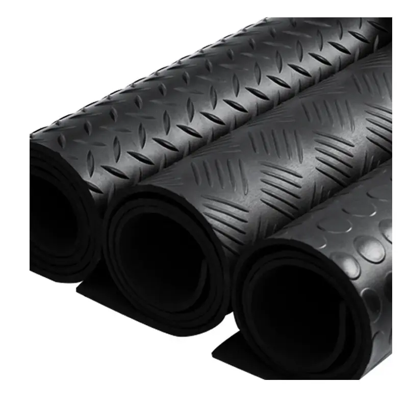 Manufacturer anti slip silicone laser rubber mats stretchy natural black rubber sheet