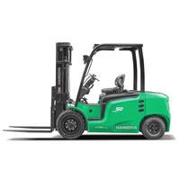 Chariot élévateur électrique à quatre roues de 4 tonnes, 4,5 tonnes, 5 tonnes avec batterie au plomb-acide, moteur AC et pneus pleins