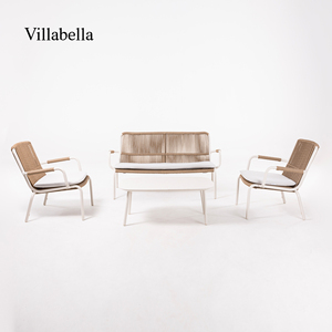 Set Lounge <span class=keywords><strong>da</strong></span> <span class=keywords><strong>Giardino</strong></span> Moderno in Rattan per Esterni con Tavolino <span class=keywords><strong>da</strong></span> Caffè per Villa e Hotel - Product Image 3