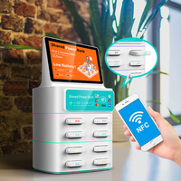 Station de recharge de location de banque d'alimentation de point de vente de partage de publicité 2025 pour café Bar Restaurant Mall avec fonction de support