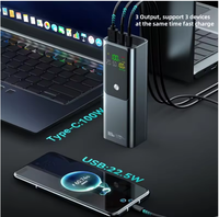 Batterie externe portable OEM haute capacité 100W étanche avec écran LED pour ordinateur portable, prises Type-C et USB, prise en charge de la charge rapide