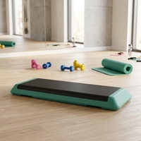 Plataforma de Step Aeróbico con Altura Ajustable, Superficie Texturizada Antideslizante, Bloques Elevadores para Ejercicios en Casa y Acondicionamiento Físico