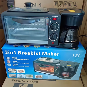 Station de petit-déjeuner électrique 3-en-1 nouvelle génération 2025, four à micro-ondes en plastique, cafetière, poêle à frire, usage domestique et <span class=keywords><strong>garage</strong></span> - Product Image 4