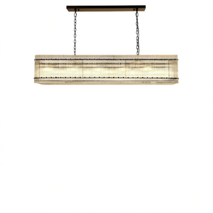 Modern Rectangular Crystal <b>Glass</b> Chandelier Black <b>Pendant</b> <b>Ceiling</b> Light Fixture For Dining Room Living Room - Product Image 1