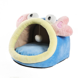 Chongdongyuan <b>Crab</b> Shape Cat Bed Semi Enclosed Washable Pet Bed For Cats All Season Use - Product Image 5