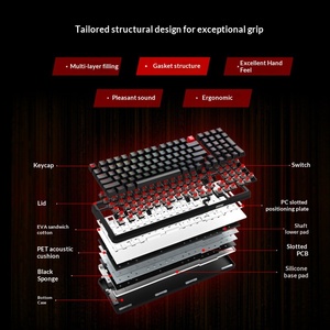 Clavier de jeu mécanique sans fil/filaire MSI FORGE GK500W Dark Night à trois modes, éclairage RGB, structure tactile linéaire, structure Gasket - Product Image 4