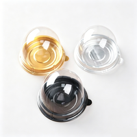 Boîtes d'emballage en blister rondes en plastique PET écologiques pour gâteaux miniatures et croquants au jaune d'œuf, jetables avec couvercles