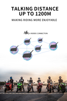 Auriculares Intercomunicadores para Motocicleta TOUCARE V6 Bluetooth 5.0 de 6 Vías - Impermeables, con Cancelación de Ruido, para Compartir Música en Grupo