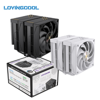 LOVINGCOOL 260W TDP Dual Tower CPU Air Cooler 120mm PWM 4Pin Matte Texture Top Ready Ship in Stock OEM Intel AMD Desktop PC Case
