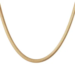 Hot Selling High Polished 18K Gold Filled Plated Choker Snake Chain Necklace for Women