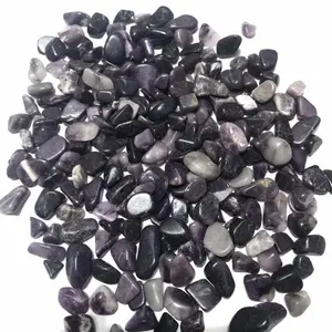 Wholesale 7-9mm natural purple sugilite crystal tumbled gravel stone for home decoration