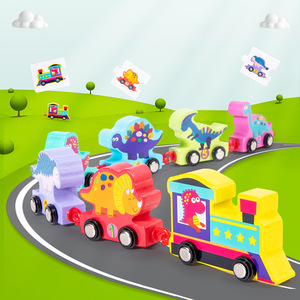 Ensemble de <span class=keywords><strong>Train</strong></span> de dinosaure Animal de dessin animé en bois assemblé blocs de <span class=keywords><strong>Train</strong></span> numéro <span class=keywords><strong>Alphabet</strong></span> pour l'apprentissage cognitif jouets éducatifs pour - Product Image 2