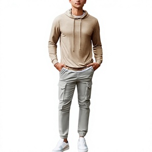 Sudadera con Capucha para Hombre, Manga Larga, Color Sólido, Corte Ajustado, Transpirable, Tejida, Estilo Casual Otoñal - Product Image 2