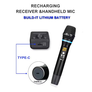 Sistema de Micrófono <span class=keywords><strong>Karaoke</strong></span> Inalámbrico Dual M50, Dinámico, Anti-Regollos, Receptor Recargable, Plug and Play, con Batería de Litio Integrada - Product Image 2