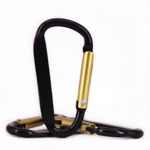Custom Logo Aluminum D Shaped Carabiner Keychain Two Tone Spring <b>Snap</b> Hook <b>Clip</b> for Outdoor Event Giveaways - Product Image 3