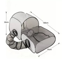 Tente de maternité pliable en maille pour chat avec tunnel, boîte de mise bas respirante pour animaux, niche de mise bas pour chiens et chats