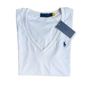 Женская приталенная футболка из хлопка и капока с вышивкой в виде милых животных, V-образным вырезом, короткими рукавами, защитой от УФ-излучения и текстурой добби, модель <span class=keywords><strong>PL</strong></span> Raffaello. - Product Image 5