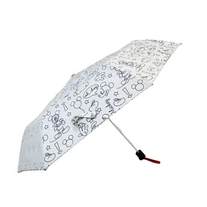 Ovida Safe Manual Open And Close 3 Fold Umbrella Unique Design Printing Design Hot Sale Umbrella