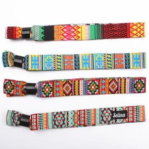 Custom Eco-Friendly RFID NFC Woven Cloth Wristbands Festival Bracelets for Events and Promotional Parties Party Supplies