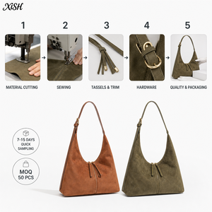 Sac fourre-tout vintage en PU <span class=keywords><strong>XiSH</strong></span> pour femme, grande capacité, sac à bandoulière souple pour boutiques de mode et détaillants - Product Image 5