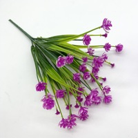 Stok Bunga Teh Rumput Musim Semi Grosir, Tirai Partisi Dekoratif Tahan UV untuk Luar Ruangan, Bunga Mawar Berbintang Buatan