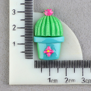 Oem Odmラブリーサボテンフラットバック樹脂ピース携帯ケースヘア装飾アクセサリー - Product Image 6