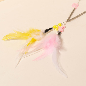 Vente directe d'usine de jouets pour chats, jouets à chatouiller pour chats, jouets à chatouiller pour chats à ressort allongé avec plumes, jouets pour chats résistants aux griffures et aux morsures - Product Image 2