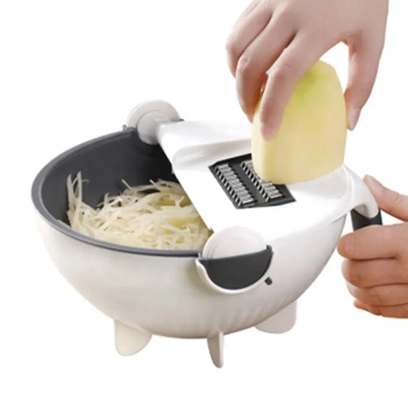 Household Manual Vegetable Grater Round Various Shape Cutting Tools Lazy Kitchen Multifunctional Vegetable Cutter 9 in 1 Support