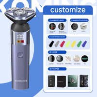 Rasoir Électrique 3D Rotatif pour Hommes, Étanche IPX7, Utilisation Humide et Sèche, Affichage LED, USB-C, Autonomie 120 Minutes, Idéal Voyage - Vente en Gros