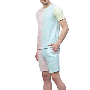 Conjunto de camiseta y pantalones cortos de algodón de gran tamaño con logotipo personalizado para hombre, transpirable, de alta calidad, liso, de verano - Product Image 4