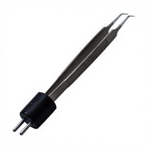 Forceps bipolaires Iris Style, angulés à 45 degrés, pointe de 0,4 mm, zone de polissage haute brillance de 10 mm, longueur totale 3-1/2" (89 mm) - Product Image 1