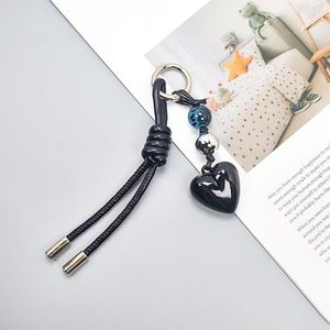 Porte-clés en corde tressée à la main en forme de cœur, pendentif de voiture, accessoire de sac, cadeau créatif pour les meilleurs <span class=keywords><strong>amis</strong></span> - Product Image 6