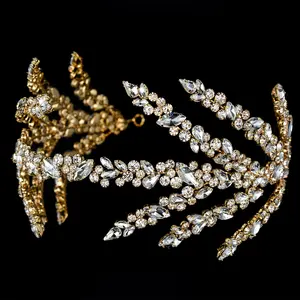 Mahkota Rambut Zirkonia Kubik Logam Dekorasi Pesta Prom Kualitas Tinggi Perhiasan Mahkota Pengantin Mewah Pernikahan