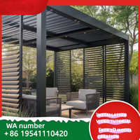 Portails en treillis d'aluminium, pergola moderne d'extérieur avec toit à persiennes, pavillon imperméable pare-soleil pour jardin, patio, cour et terrasse