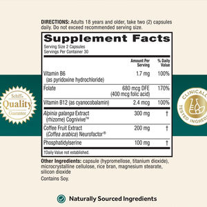 OEM nootropik beyin kapsül takviyesi destek zihinsel uyanıklık bellek fosfatidilserin Vitamin B6 B12 karmaşık <span class=keywords><strong>60</strong></span> adet kapsüller - Product Image 2