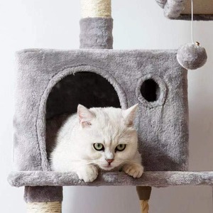 Grand arbre à chat avec poteaux en sisal et plateformes de saut intégrées, articles pour animaux de compagnie, vente en gros pour l'exportation - Product Image 3