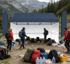 Carpa estable con estructura <span class=keywords><strong>de</strong></span> casa para varias personas, fabricada por Da Niu, impermeable, ignífuga y con protección solar, para stand <span class=keywords><strong>de</strong></span> ferias comerciales. - Product Image 2