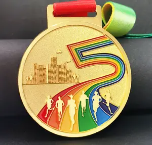 맞춤형 게임 골드 호일 금속 메달 맞춤형 로고 스포츠 크리 에이 티브 빈 마라톤 기념 메달