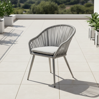 Chaise de patio en aluminium avec coussin résistant aux UV, design moderne et élégant, pour cour de villa extérieure, résistante à l'eau