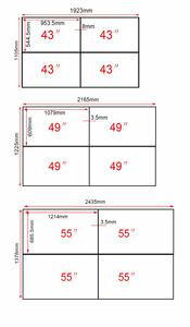 Panneaux muraux vidéo <span class=keywords><strong>oled</strong></span> intérieur <span class=keywords><strong>46</strong></span> 49 55 <span class=keywords><strong>pouces</strong></span> 3x3 4K système de vidéosurveillance cadre 2x2 mur vidéo lcd - Product Image 4