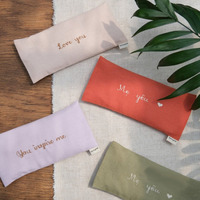Coussin oculaire aromathérapeutique relaxant en lin et lavande, personnalisable avec logo, réutilisable, lesté, chauffable au micro-ondes, idéal pour le sommeil et le SPA