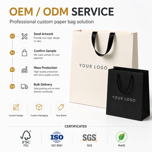 Borsa di Carta Personalizzata con Logo per Shopping di Lusso, per Cosmetici, Abbigliamento, Scarpe, Regali, Boutique, con Manico a Nastro - Product Image 4