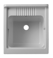 Lavabo en plastique Negrari italien certifié CE, polyvalent, auto-drainant, écologique, résistant aux acides, 45x50x30cm, kit de fixation murale