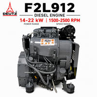 Motor Diésel Deutz F2L912 Refrigerado por Aire, 2 Cilindros, 4 Tiempos, Motor Industrial para Generador, Agricultura, Construcción, Compactadora