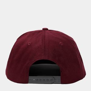 Gorra de Béisbol de 5 Paneles con Logotipo Personalizado OEM, Gorra de Algodón sin Estructura con Bordado, Visera Plana Rojo Oscuro con Cuerda - Product Image 6