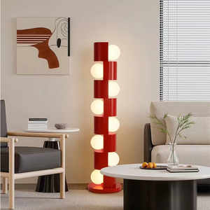 <span class=keywords><strong>Lampadaire</strong></span> Totem Memphis Rouge Vibrant Tendance 2026, <span class=keywords><strong>Style</strong></span> <span class=keywords><strong>Art</strong></span> <span class=keywords><strong>Déco</strong></span> Minimaliste, Esthétique Moderne Inspirée Bauhaus - Product Image 5