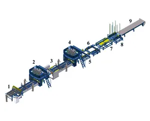 Automatische Houtbewerking Hout Europa Europa Europese Stringer Pallet Tray Spijkermontage Maken Machine Productielijn Ce