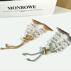 Correa de Reloj de Moda con Cuentas de Perlas de Imitación Irregulares, Estilo Boho para Mujer, Correa Delgada y Simple para Reloj <span class=keywords><strong>Apple</strong></span> - Product Image 2