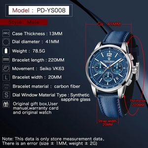 Nouvelle montre chronographe à quartz pour homme 2024, étanche, saphir <span class=keywords><strong>VK63</strong></span>, Relogio Masculino, Horloge PD YS008 - Product Image 6